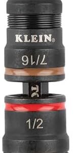 Klein Tools 32933 Impact Driver, SAE 7-in-1 Impact Socket Set, Flip Socket with 6 Hex Driver Sizes, Plus Bit Holding Feature