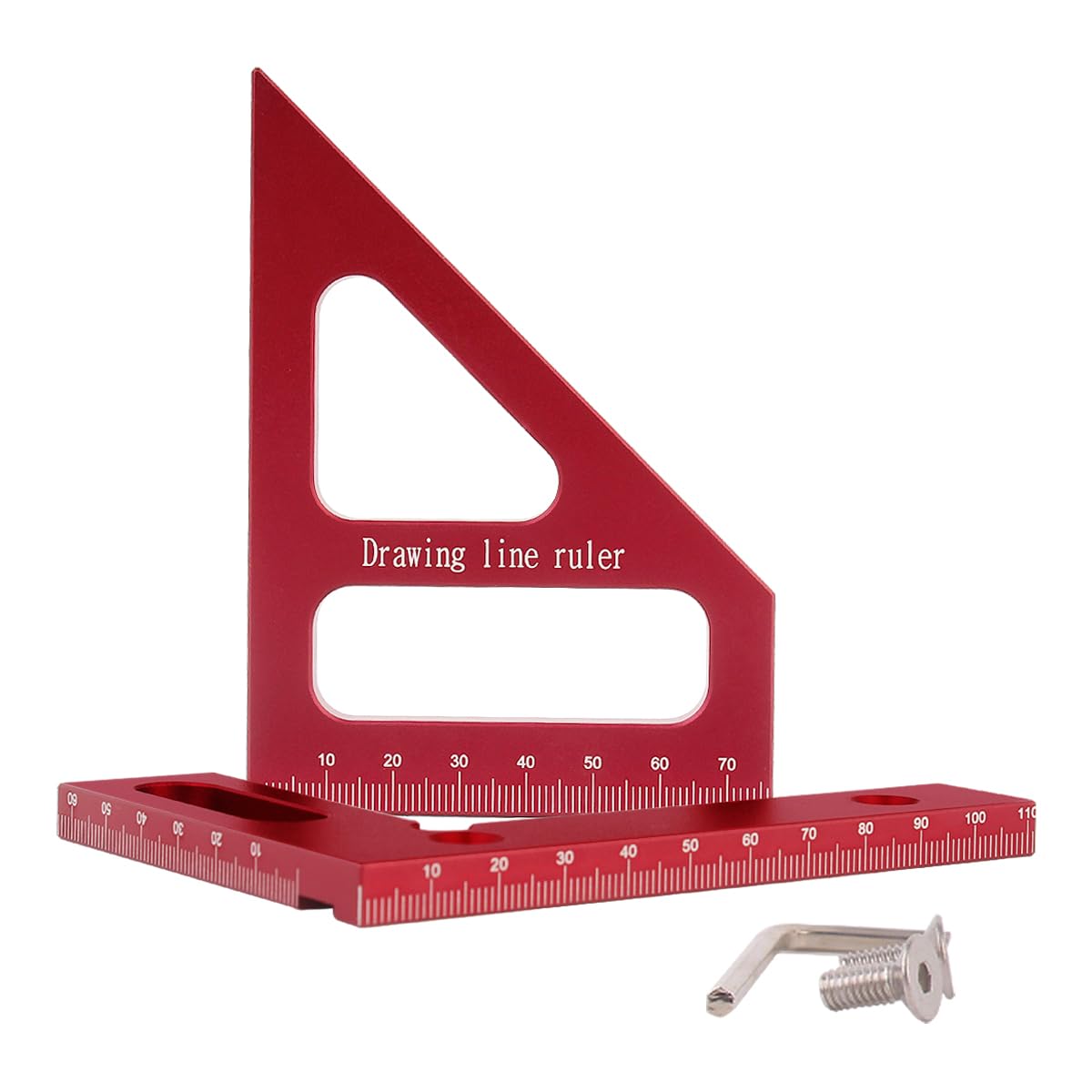3D Multi-Angle Measuring Ruler,45/90 Degree Aluminum Alloy Woodworking Square Protractor,Drawing Line Ruler, Miter Triangle Ruler High Precision Layout Measuring Tool for Engineer Carpenter,R - Image 7