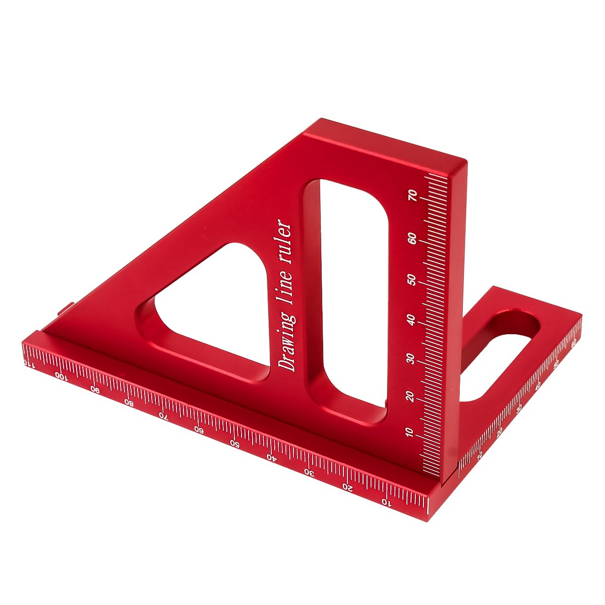 3D Multi-Angle Measuring Ruler,45/90 Degree Aluminum Alloy Woodworking Square Protractor,Drawing Line Ruler, Miter Triangle Ruler High Precision Layout Measuring Tool for Engineer Carpenter,R - Image 6
