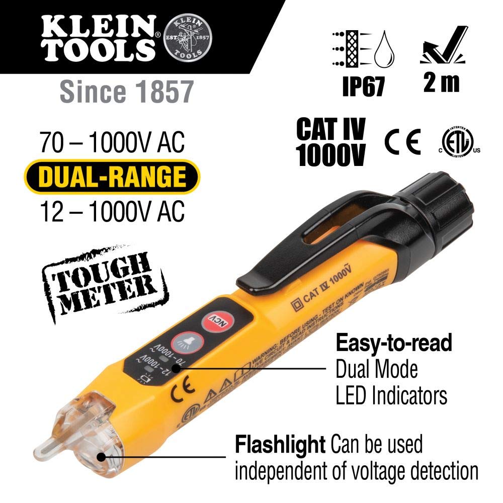 Klein Tools CL120VP Electrical Voltage Test Kit with Clamp Meter, Three Testers, Test Leads, Pouch and Batteries - Image 5