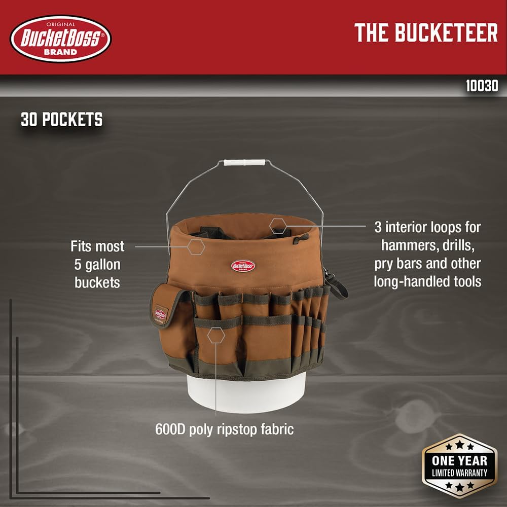 Bucket Boss The Bucketeer Bucket Tool Organizer in Brown, 10030 - Image 2