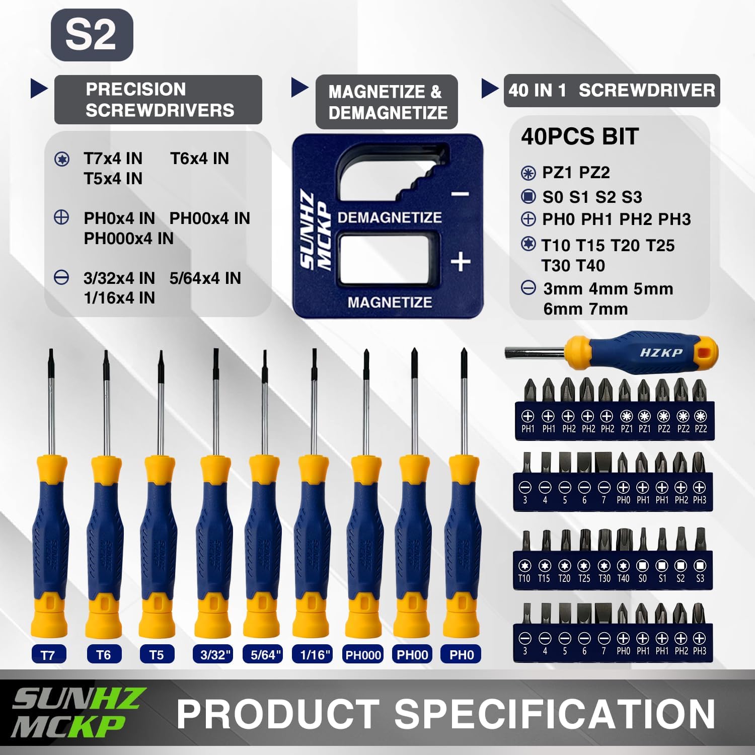 SUNHZMCKP Magnetic Screwdriver Set 66-Piece, S2- Alloy Tool Steel, Includes Slotted/Phillips/Torx Mini Precision Screwdriver, Replaceable Screwdriver Bits With Sturdy tool box - Image 2