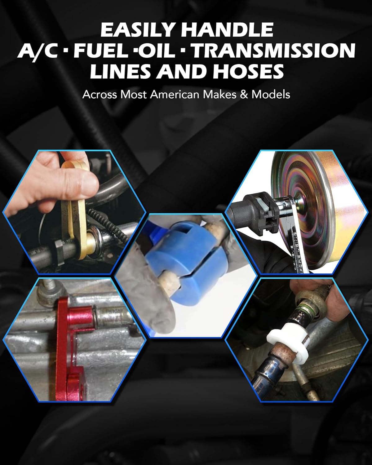 Orion Motor Tech Master Quick Disconnect Tool Set, 25pc Line Disconnect Tool Kit for A/C Fuel & Transmission Systems, Fuel Line Disconnect Tools for Mechanics Compatible with Ford Chevy GM More, Red - Image 2