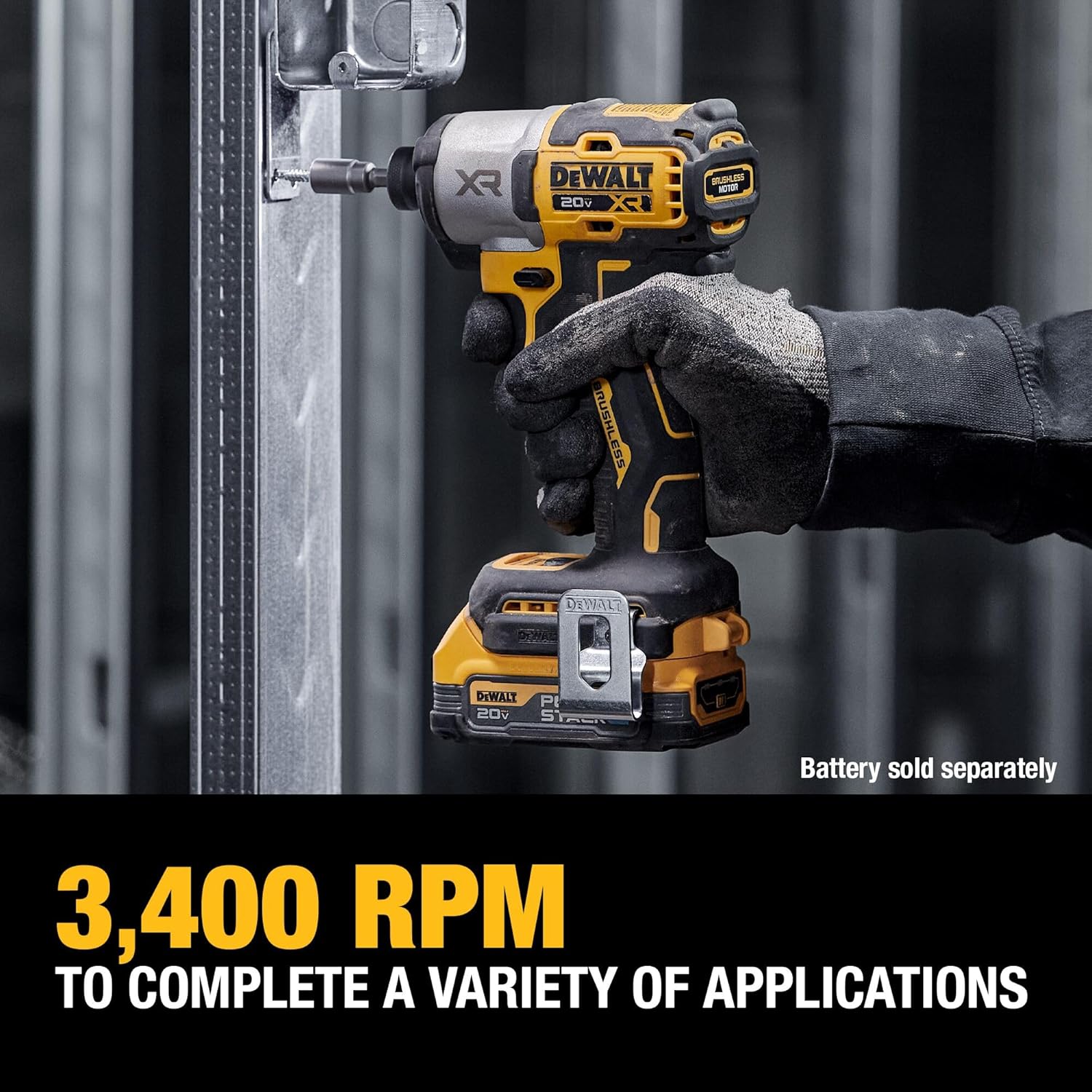 DEWALT 20V MAX XR Impact Driver, Brushless, 1/4", 3-Speed, Bare Tool Only (DCF845B) - Image 5